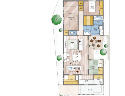 理想の間取から作られた住宅1